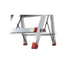 Sgabello in alluminio 2 gradini con vaschetta piedini in PVC