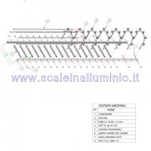 Scale con gabbia di protezione in acciaio disegno tecnico