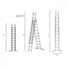Scala componibile in alluminio Export 3 X 11 misure Scala componibile in alluminio Export 3 X 11 misure