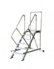 Scala a castello ikaro 60 6 gradini 2 ruote doppia uscita laterale