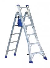 Scala multiposizione doppia salita trasformabile con borsa porta attrezzi Scala multiposizione doppia salita trasformabile con borsa porta attrezzi