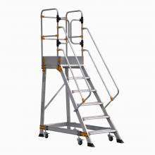 Scala professionale a palchetto 4 ruote ESEP 6 gradini