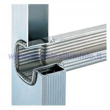 Scala in alluminio semiverticale su ruote 3 x 16 gradini - attacco piolo Scala in alluminio semiverticale su ruote 3 x 16 gradini - attacco piolo