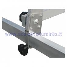 Scala in alluminio semiverticale su ruote 3 x 20 gradini - fissaggio regolabile