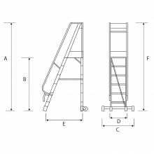 Scale a castello in alluminio mt 4.00 - scala pieghevole 16 gradini misure