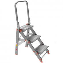 Sgabelli in alluminio pieghevoli mod 205 3 gradini con parapett