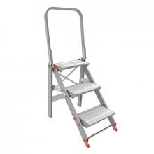 Sgabelli in alluminio pieghevoli mod 205 plus parapetto 3 gradini