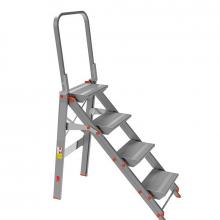 Sgabelli in alluminio pieghevoli mod 205 plus parapetto 4 gradini Sgabelli in alluminio pieghevoli mod 205 plus parapetto 4 gradini