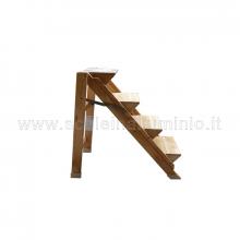 Sgabello 4 gradini in legno faggio non verniciato vista di fianco Sgabello 4 gradini in legno faggio non verniciato vista di fianco