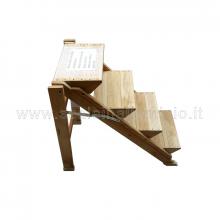 Sgabello 4 gradini in legno faggio verniciato particolare ampiezza gradini