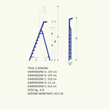 Scala a salita singola 6 gradini Scala a salita singola 6 gradini