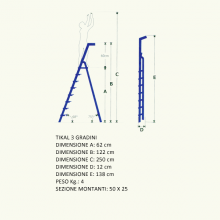 Scala a salita singola 3 gradini Scala a salita singola 3 gradini