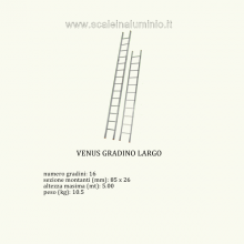 Scala in alluminio semplice in appoggio 16 gradini misure Scala in alluminio semplice in appoggio 16 gradini misure