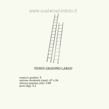 Scala in alluminio semplice in appoggio 9 gradini misure Scala in alluminio semplice in appoggio 9 gradini misure