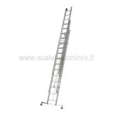 Scala in alluminio con fune professionale 3 rampe x 16 gradini Scala in alluminio con fune professionale 3 rampe x 16 gradini