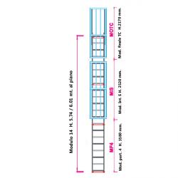 Scala con gabbia di protezione modulare n°14 Scala con gabbia di protezione modulare n°14