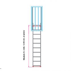Scala con gabbia di protezione modulare n°3