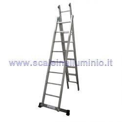 Scala componibile 3 x 14 con barra regolabile