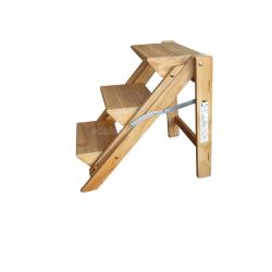 Sgabello 3 gradini in legno faggio non verniciato