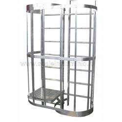 Piano di riposo - modulo di sdoppiamento H. 2.10 mt. per scale modulari con gabbia Piano di riposo - modulo di sdoppiamento H. 2.10 mt. per scale modulari con gabbia