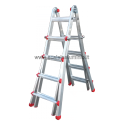 Scala in alluminio telescopica a doppia salita gradini 4+5 Scala in alluminio telescopica a doppia salita gradini 4+5