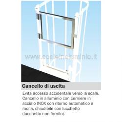 Cancello di uscita per scala con gabbia di protezione Cancello di uscita per scala con gabbia di protezione