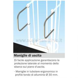 Maniglie di uscita per scala con gabbia di protezione Maniglie di uscita per scala con gabbia di protezione