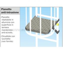 Pianetto anti-intrusione per scale modulari con gabbia di protezione Pianetto anti-intrusione per scale modulari con gabbia di protezione