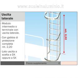 Scala con gabbia di protezione uscita laterale Scala con gabbia di protezione uscita laterale