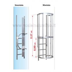 Scala con gabbia di protezione modulo finale TC