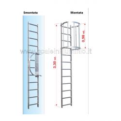 Scala con gabbia di protezione modulo di partenza 03
