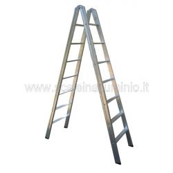 Scala in alluminio a doppia salita 12 gradini Scala in alluminio a doppia salita 12 gradini