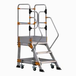 Scala professionale a palchetto 4 ruote ESEP 3 gradini