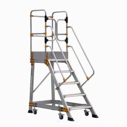 Scala professionale a palchetto 4 ruote ESEP 5 gradini