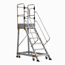 Scala professionale a palchetto 4 ruote ESEP 6 gradini