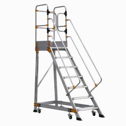 Scala professionale a palchetto 4 ruote ESEP 7 gradini