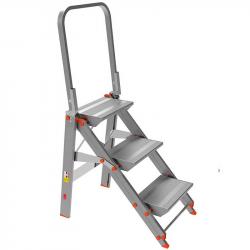 Sgabelli in alluminio pieghevoli mod 205 3 gradini con parapett