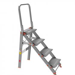Sgabelli in alluminio pieghevoli mod 205 4 gradini con parapetto