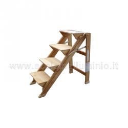 Sgabello 4 gradini in legno faggio non verniciato