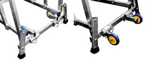 Optional: kit ruote richiudibili (laterali e frontali) e maniglie