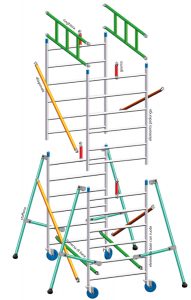 Trabattello in alluminio LUXOR D.lgs 81/2008 disegno