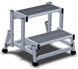 Sgabello mega 2 gradini senza parapetti