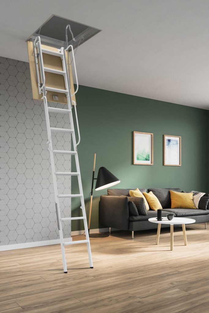 Scale retrattili rigida pieghevole in 4 pezzi per solai