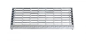 Scala a castello modello Ikaro con ruote maggiorate da 260 mm particolare gradino in grigliato