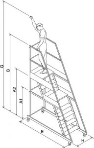Scale in alluminio a doppio palchetto