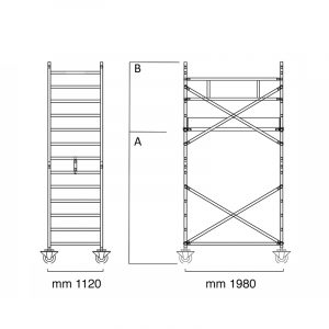 Trabattello in alluminio LUXOR UNI EN 1004 misure